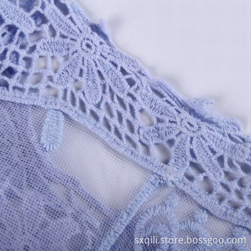 Light Blue Tassels Embroidered Dress Summer Beach Dress